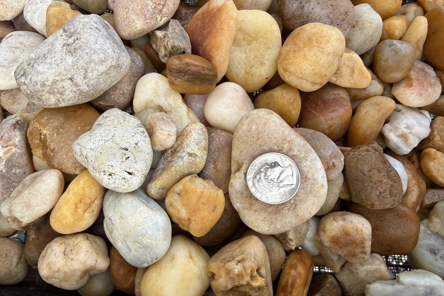 Brown river rock 1 1/2"