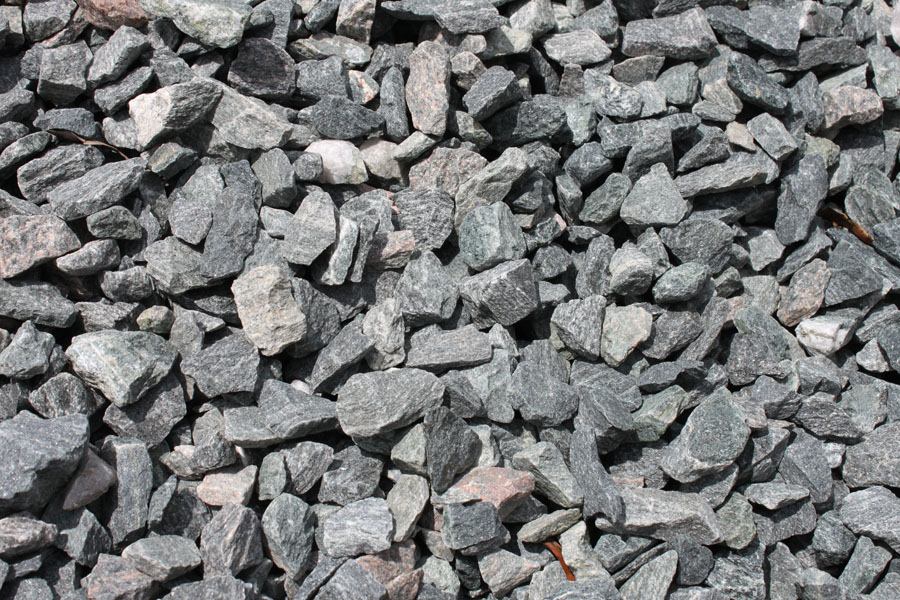 Decorative granite stone in a bin at the West Volusia Shed Co. yard in DeLand