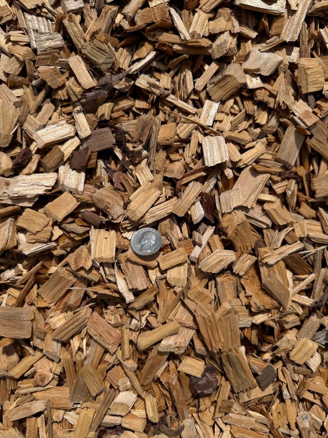 Bulk playground mulch at the West Volusia Shed Co. yard in DeLand