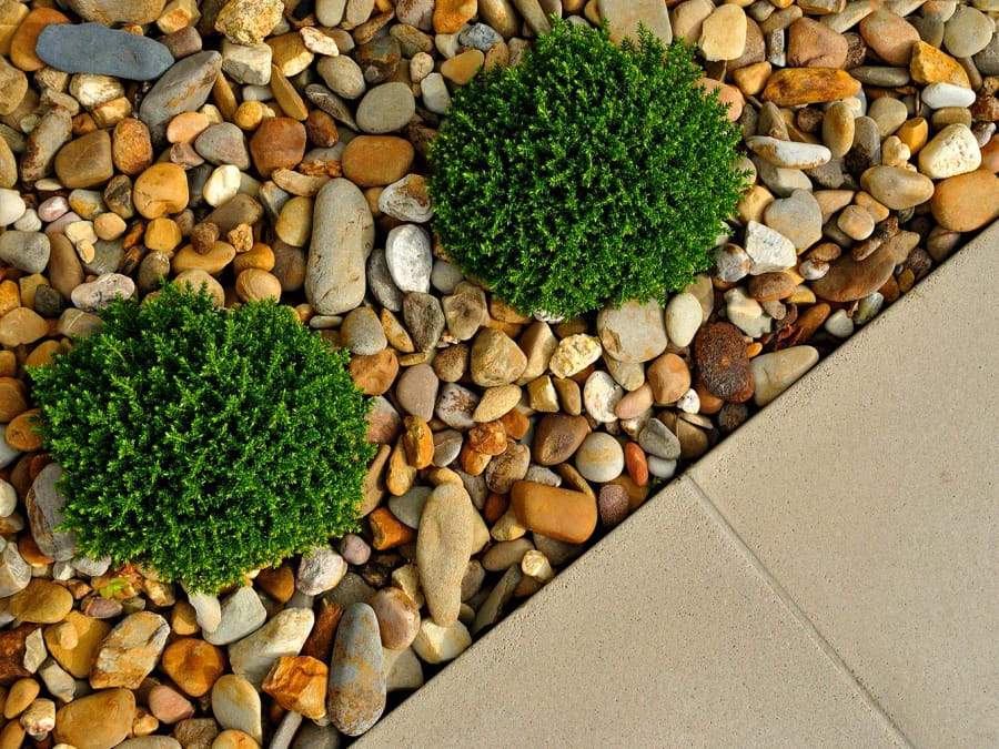 River rock pebbles in mixed earth tones